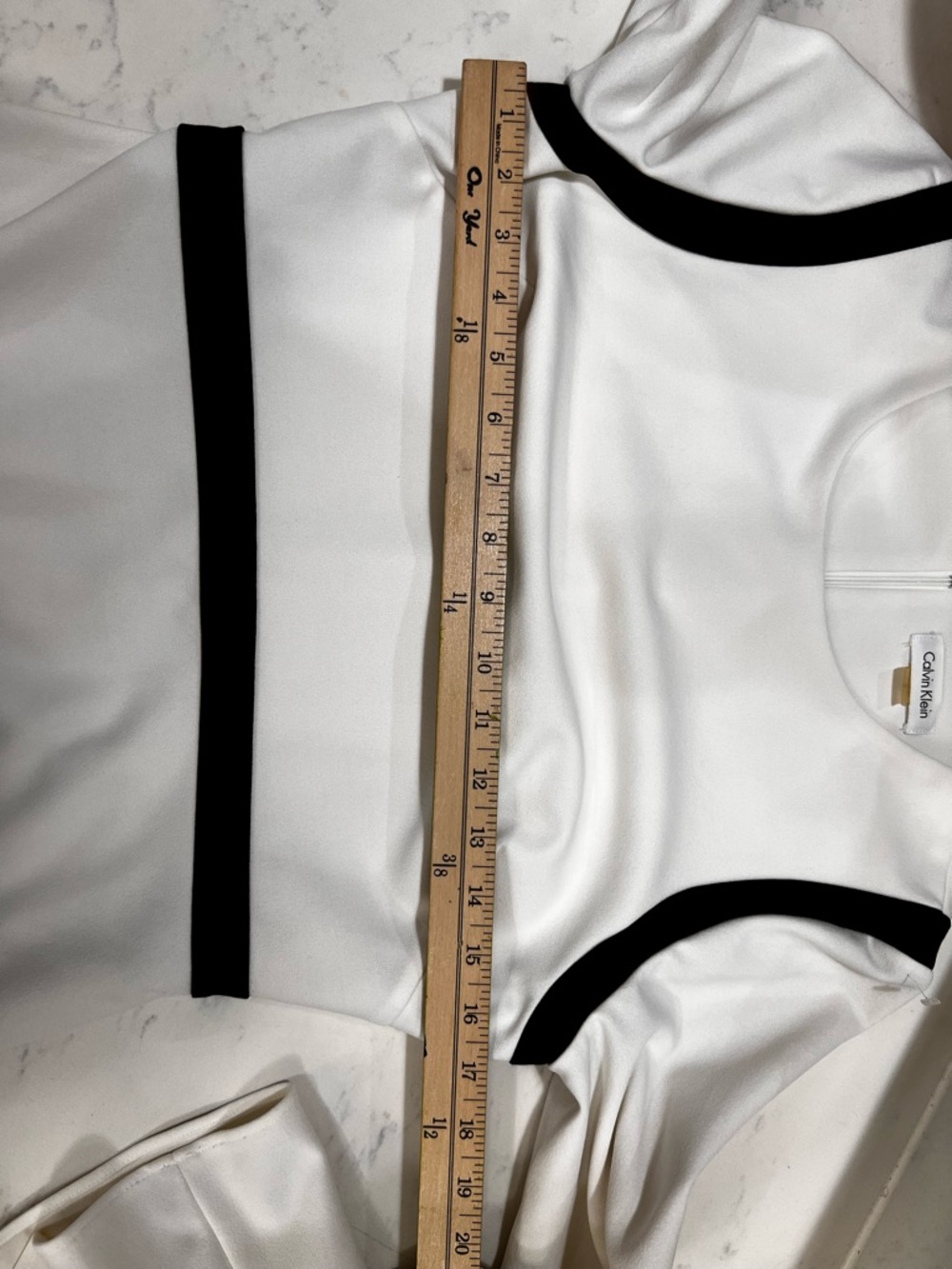 Calvin Klein Cream Dress with Black Trim - Picture 10 of 10